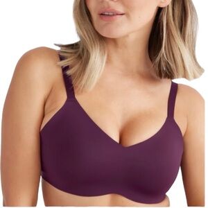 NWT Knix Thin Strap Padded V-Neck Bra Size 6 in Deep Purple